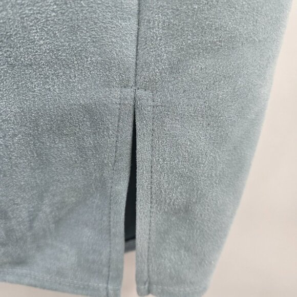 Windsor Mini Light Blue Seafoam Skirt Faux Suede Back Zipper XS - Picture 9 of 9